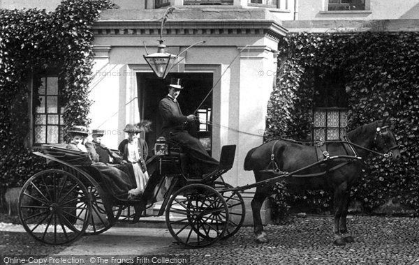 Photo of Lyme Regis, Carriage Outside The Alexandra Hotel 1909
