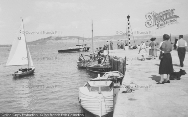 Photo of Lyme Regis, Harbour Entrance c.1955