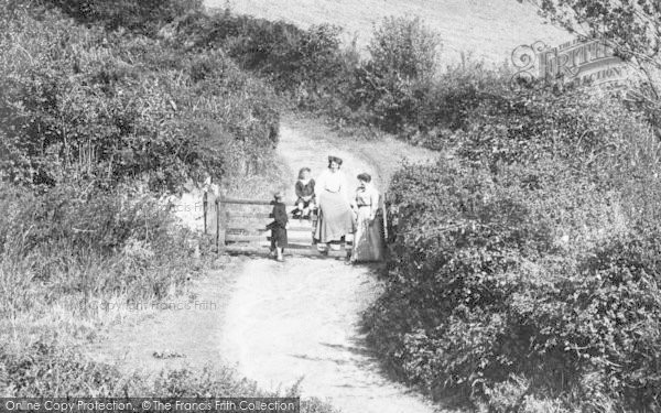Photo of Lyme Regis, The Cliffs, People At The Gate 1906