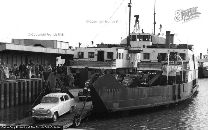 Lymington, Austin Disembarking MV Farringford c1955