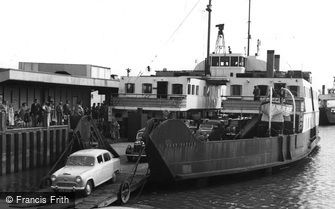 Lymington, Austin Disembarking MV Farringford c1955