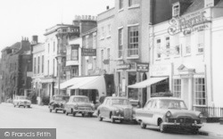 High Street, Shops And Cars c.1960, Lymington