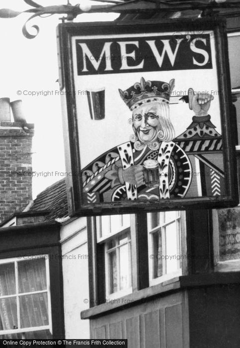 Photo of Lymington, The King's Head Sign c.1955