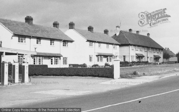 Photo of Lymm, Petrol Pumps And New Houses c.1955