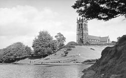 St Mary's Church And Lake c.1955, Lymm