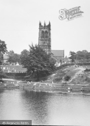 St Mary's Church From The Lake c.1950, Lymm