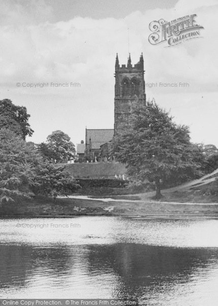 Photo of Lymm, St Mary's Church From The Lake c.1950