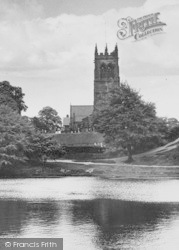 St Mary's Church From The Lake c.1950, Lymm