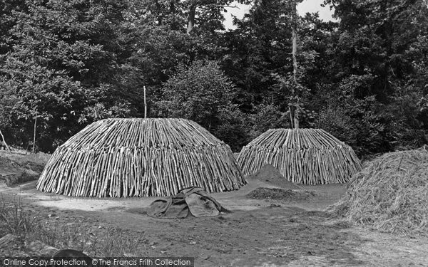 Photo of Lyndhurst, Charcoal Burning In The Forest c.1955