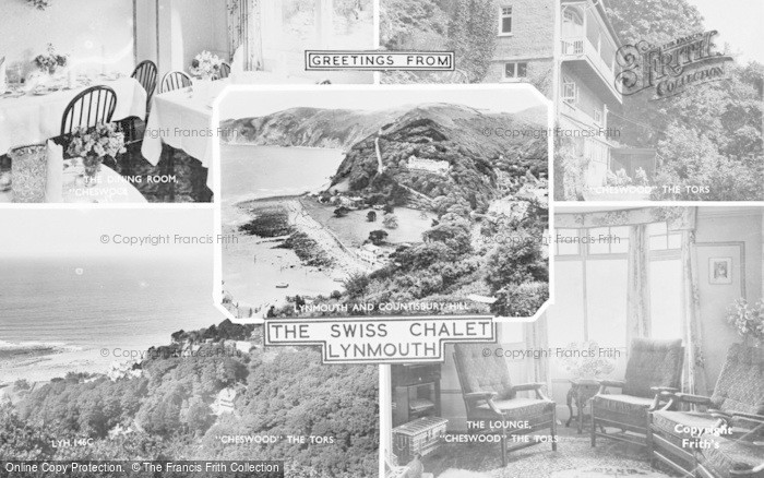 Photo of Lynmouth, Composite, The Swiss Chalet c.1955