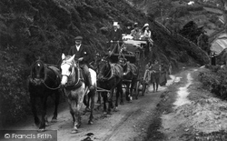 Countisbury Hill, The Tourist Coach 1907, Lynmouth