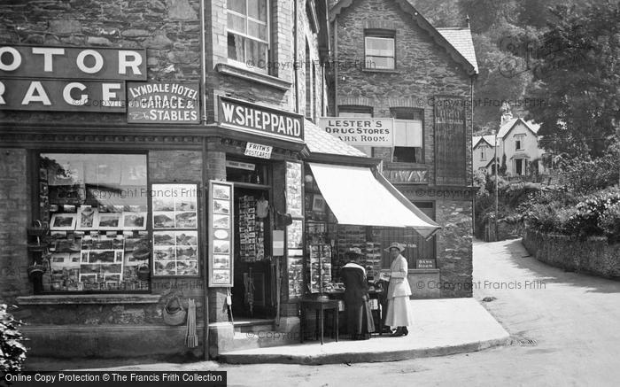 Photo of Lynmouth, Postcard Shop 1920