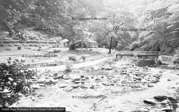 Photo of Lynmouth, Tea Garden And River Lyn, Watersmeet c.1955