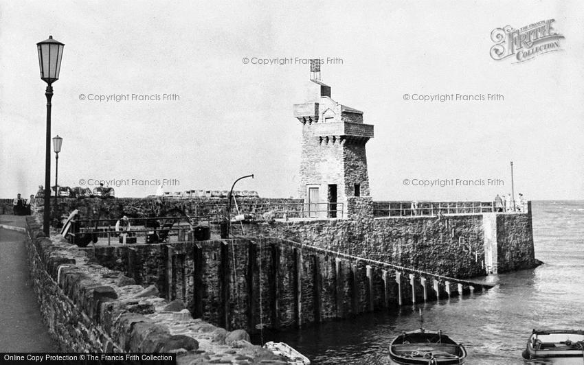 Lynmouth, the Harbour and Lighthouse c1955