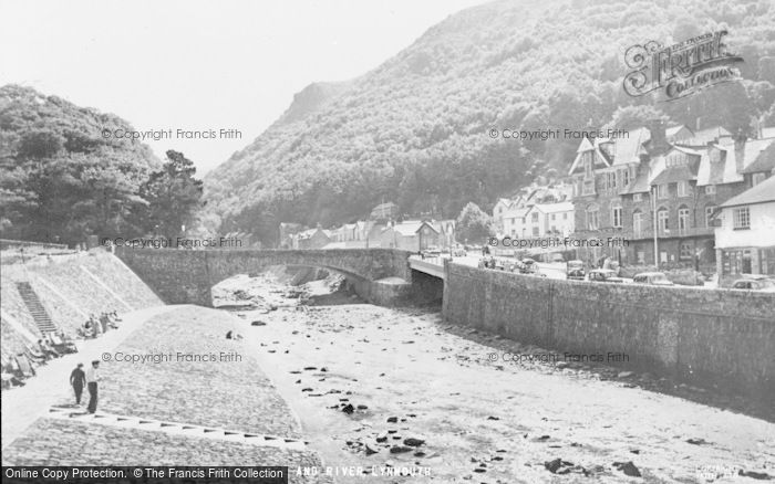 Photo of Lynmouth, The Lyndale Bridge And River c.1955