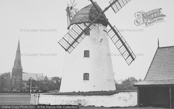 Photo of Lytham, The Windmill And St John's Church c.1955