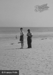 North End, Father And Son On The Beach c.1950, Mablethorpe