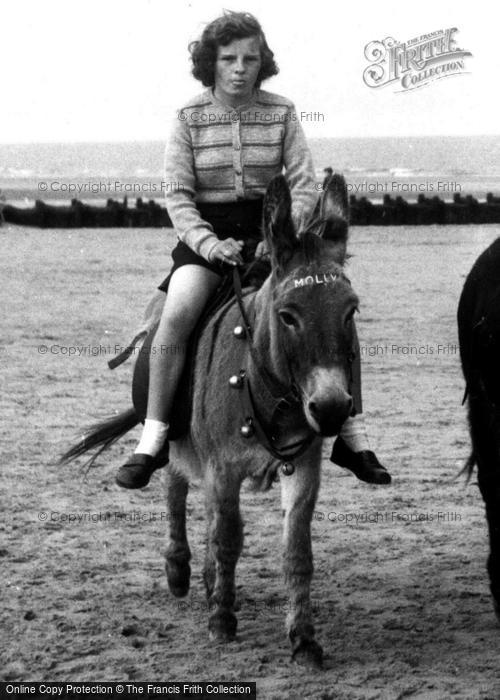 Photo of Mablethorpe, Riding Molly The Donkey c.1955