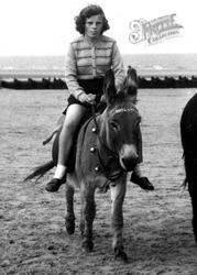 Riding Molly The Donkey c.1955, Mablethorpe