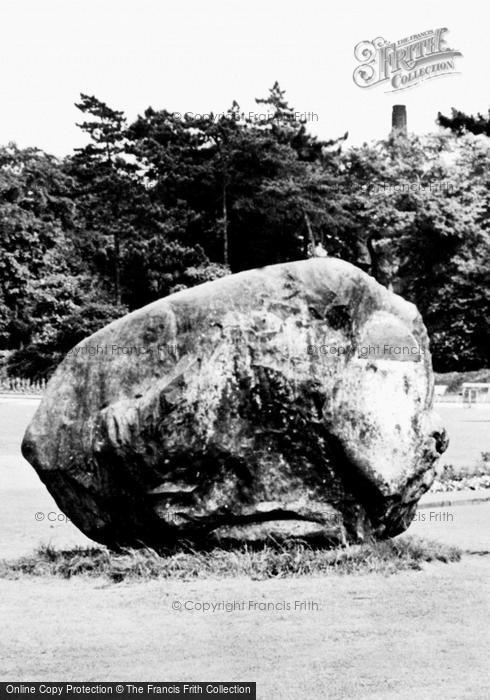 Photo of Macclesfield, West Park Boulder c.1955