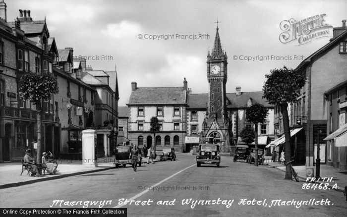 Photo of Machynlleth, Maengwyn Street And Wynnstay Hotel 1934