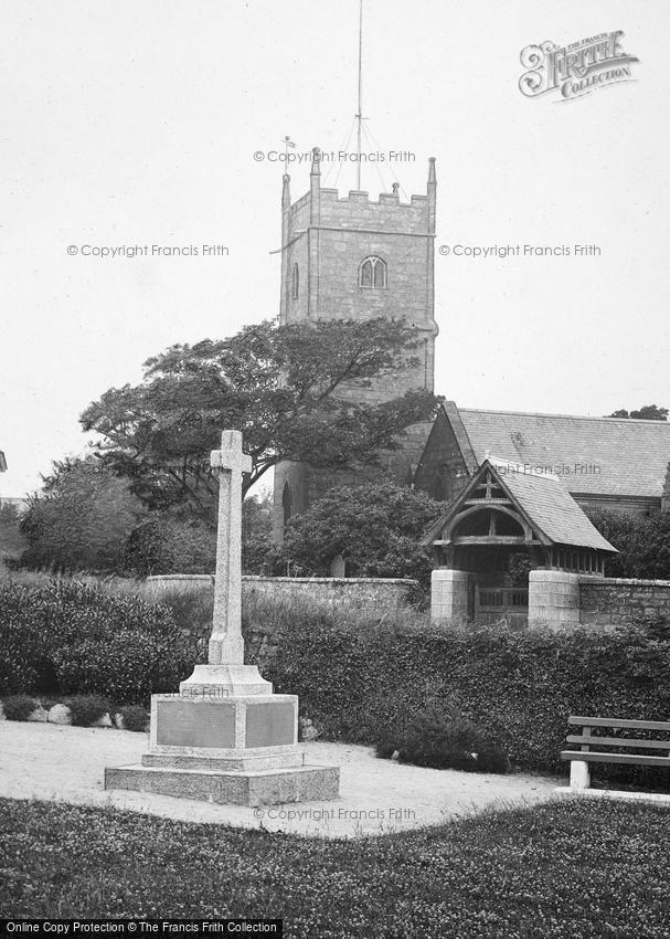 Madron, St Maddern's Church and War Memorial 1920
