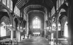 St Twrog Church Interior 1933, Maentwrog