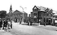 Maesteg, Memorial Hall and Post Office c1955