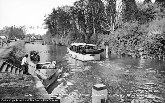 Photo of Maidenhead, Thames Upstream From Boulter's Lock c.1955