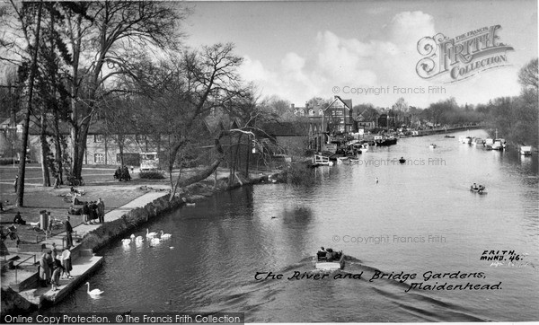 Photo of Maidenhead, The River Thames And Bridge Gardens c.1955