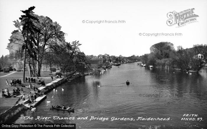Photo of Maidenhead, The Thames And Bridge Gardens c.1955
