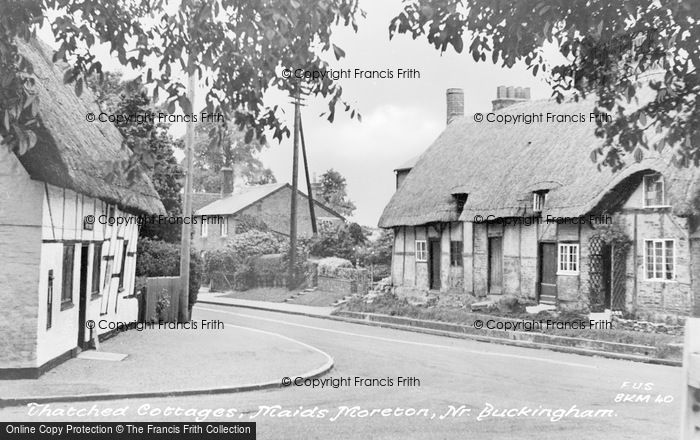 Photo of Maids Moreton, Thatched Cottages c.1960