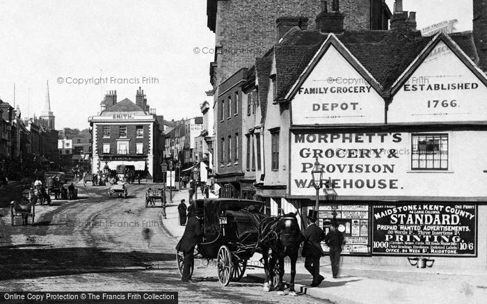 Photo of Maidstone, Morphett's Grocery & Provisions Warehouse, Market Place 1885