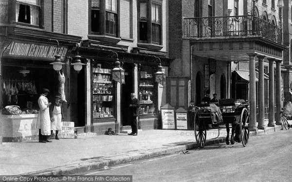 Photo of Maldon, Butchers, High Street 1906