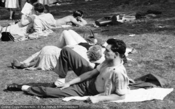 Photo of Maldon, Sun Bathing At Marine Lake c.1960