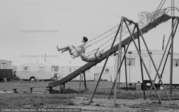 Photo of Maldon, The Caravan Park Swings, Mill Beach c.1955