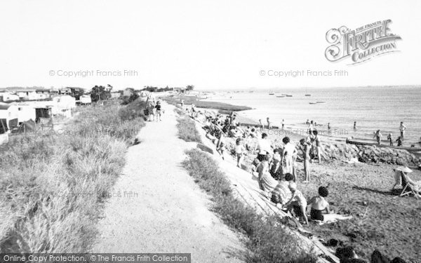 Photo of Maldon, The Caravans And Beach, Mill Beach c.1955