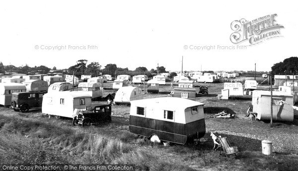 Photo of Maldon, The Caravans, Mill Beach c.1955