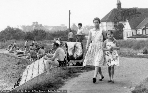 Photo of Maldon, Walking Together At Mill Beach c.1965
