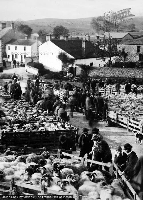 Photo of Malham, Negotiating Sheep Sale On The Green,  c.1910