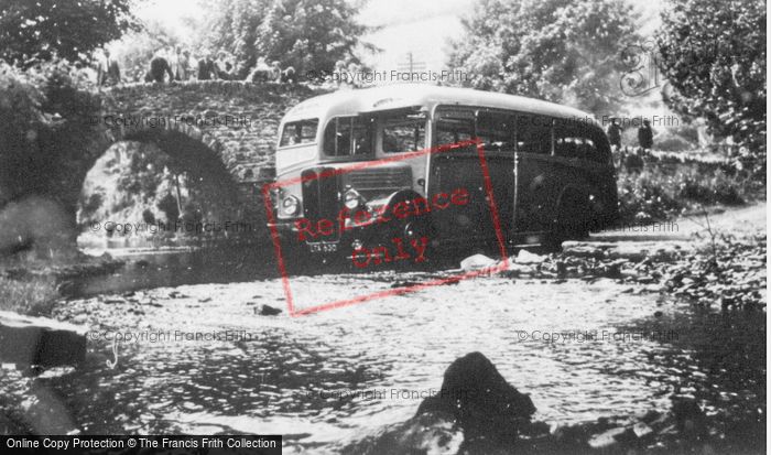 Photo of Malmsmead, Bus Crossing The Ford c.1955
