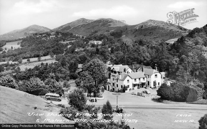 Photo of Malvern Wells, British Camp Hotel And Hills c.1955