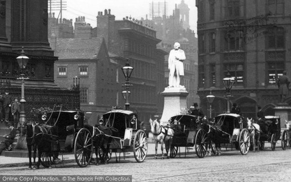 Photo of Manchester, Carriages In Albert Memorial Square 1892