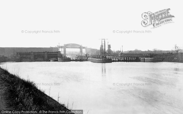 Photo of Manchester Ship Canal, Latchford Lock And Bridges 1894