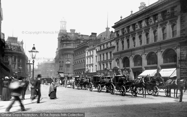 Photo of Manchester, St Ann's Square, The Cab Rank 1885