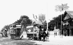 Trams Near Royal Jubilee Exhibition Entrance 1887, Manchester