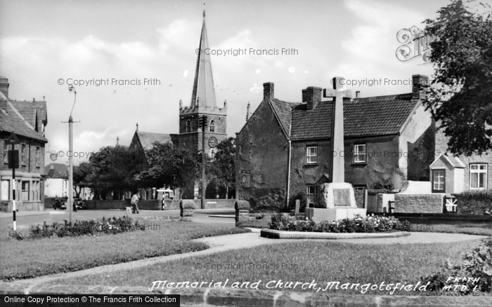 Photo of Mangotsfield, The Memorial And Church c.1950