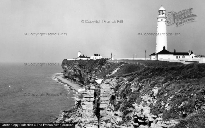 Photo of Marcross, Lighthouse And Cliffs, Nash Point c.1960