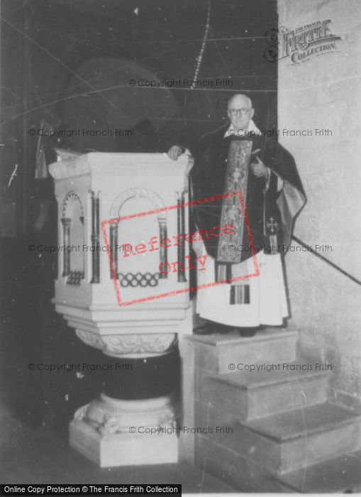 Photo of Margam, Abbey, Pulpit And Clergyman c.1955