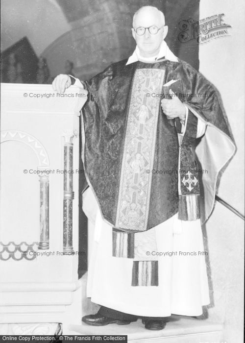 Photo of Margam, Abbey, Pulpit And Clergyman c.1955